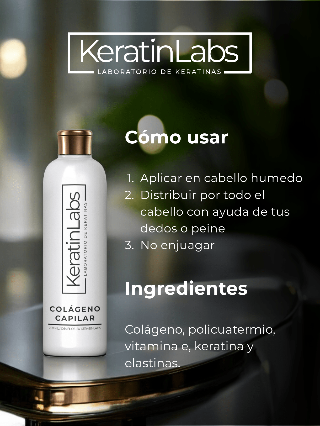 KeratinLabs Colágeno capilar para hacer crecer el cabello con nutrientes y vitaminas para mujer