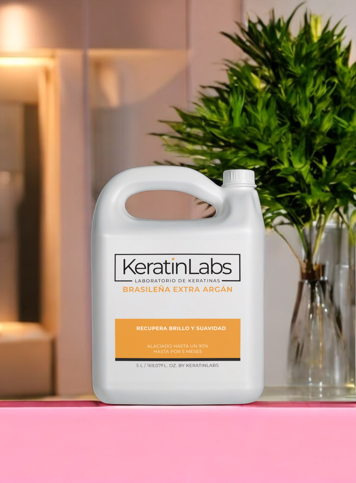 KeratinLabs Brasileña extra argán recupera el brillo y suavidad alaciado hasta 90% hasta por 5 meses (5 a 9 Litros)