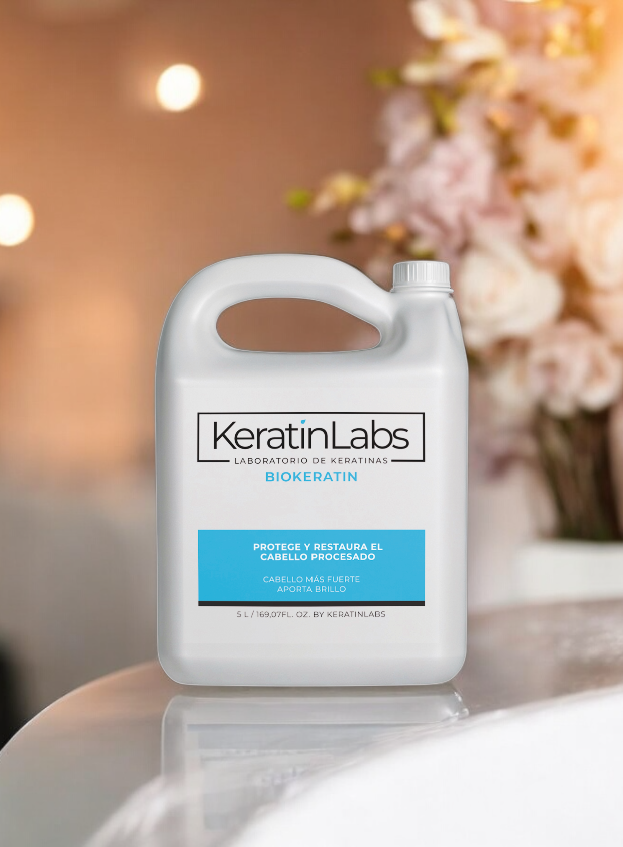 KeratinLabs Biokeratin protege y restaura el cabello procesado para cabello más fuerte y brilloso (5 a 9 Litros)